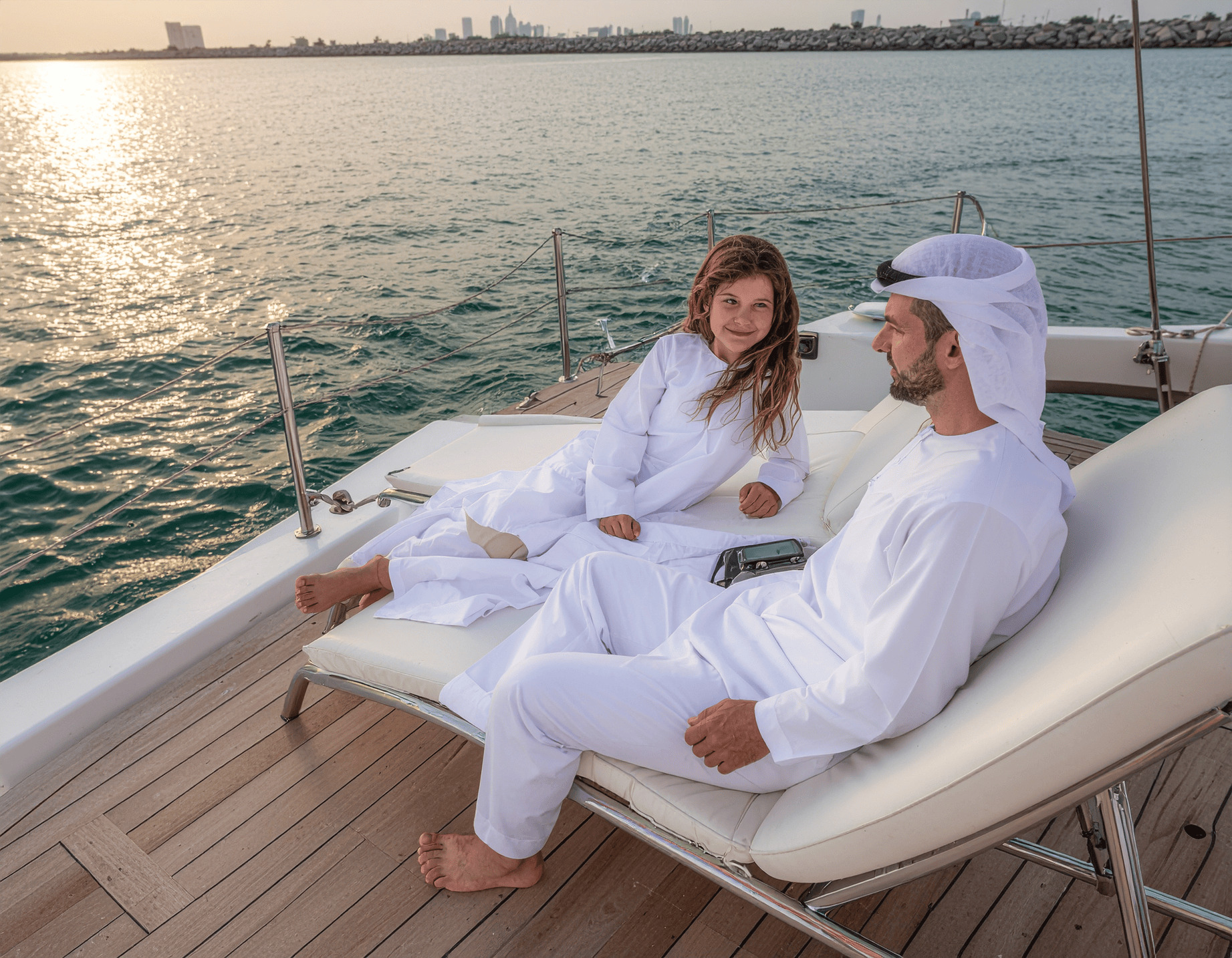 Family Yacht Cruise in Dubai Marina ,enjoying cruise with family