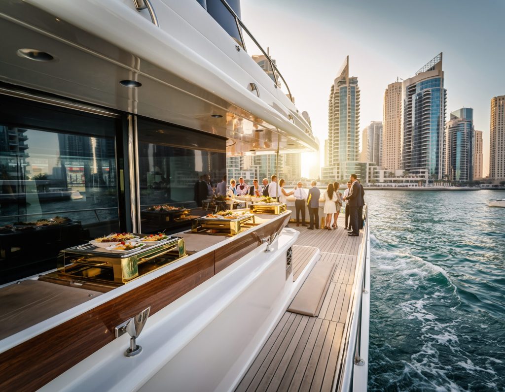 corporate yacht party dubai, Party cruise in Dubai Marina .